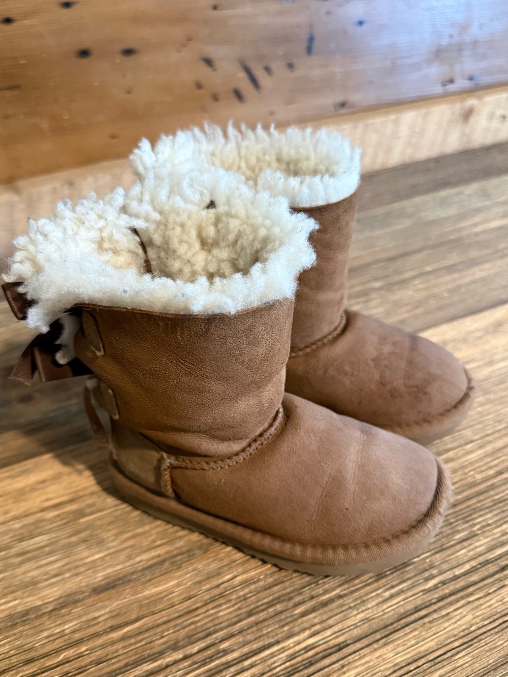 Ugg Kids Cozy Shearling-Lined Brown Boots